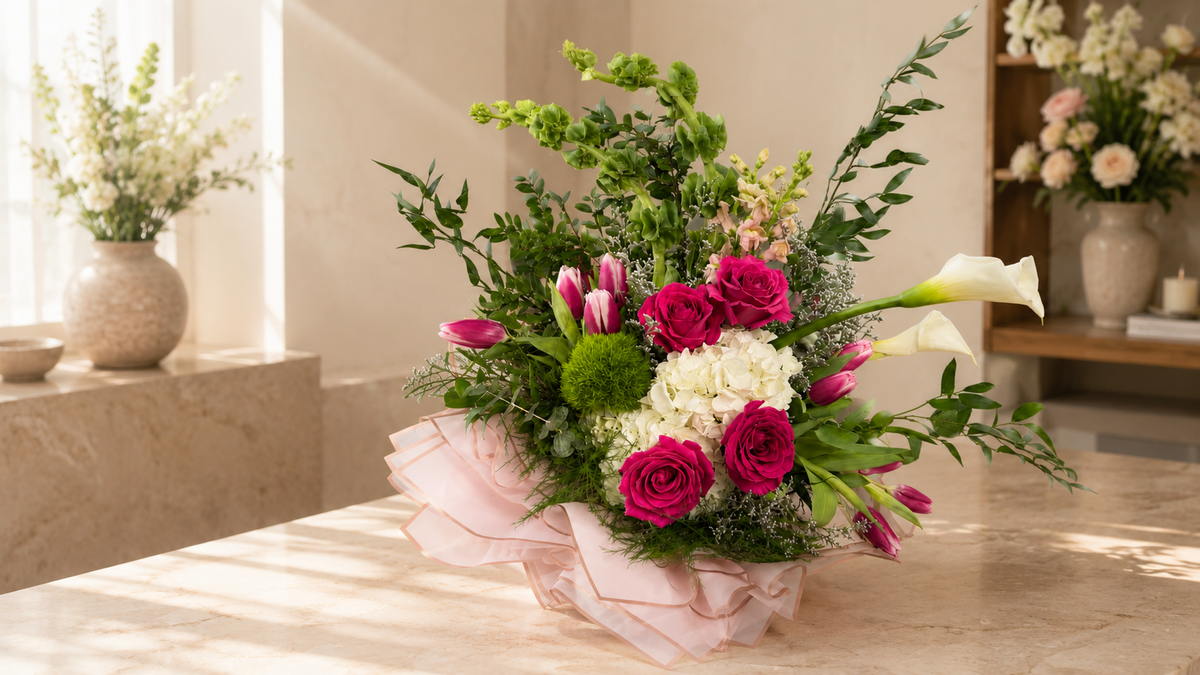 luxury elegant happy birthday flowers